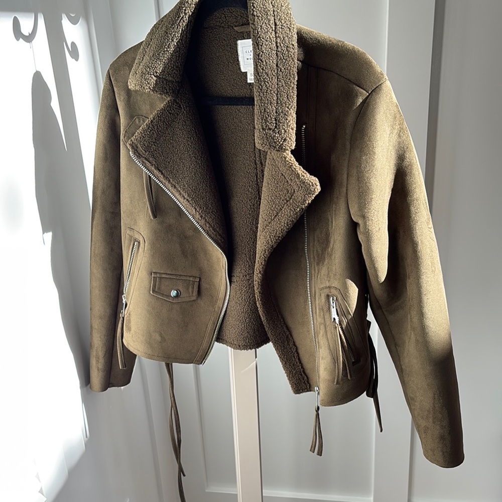 Shearling Lined Brown Suede Jacket - image 1